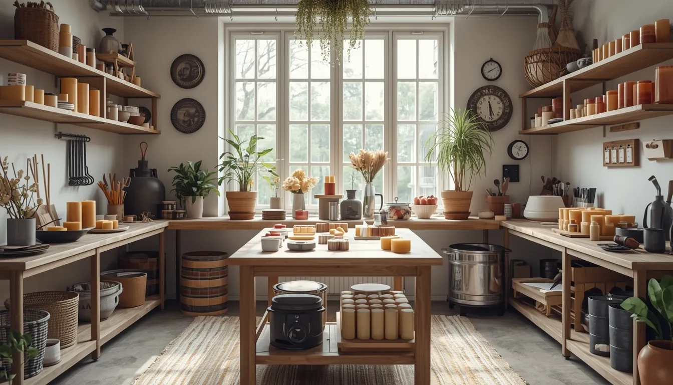 candlemaking studio workspace